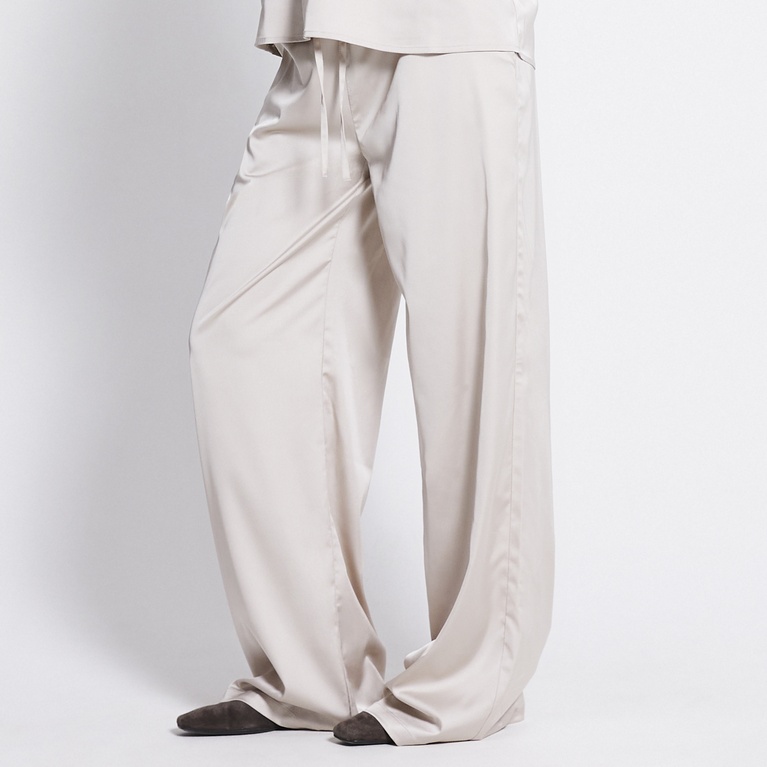 Satin pants "Ashley" Soft Beige